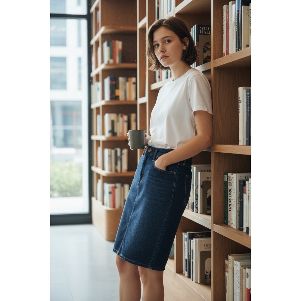 Citizens of Humanity Womens Dark Indigo Denim Pencil Skirt Size 26 Indigo Blue